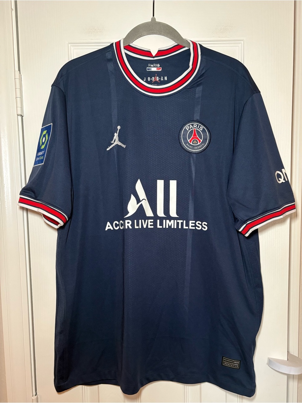 Jordan PSG Lionel Messi #30 2021/22 Home Soccer Jersey Navy 2XL